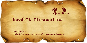 Novák Mirandolina névjegykártya